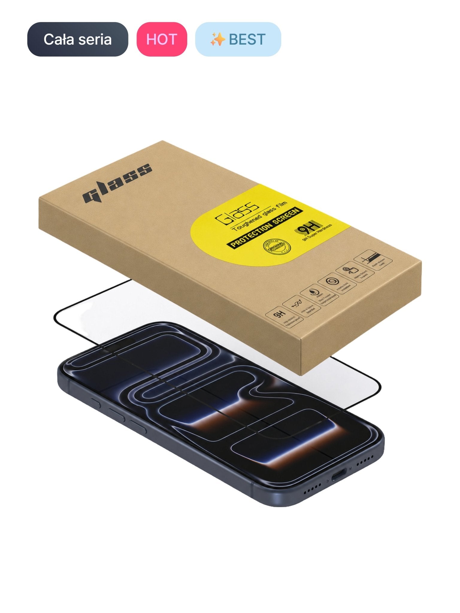 Szkło Hartowane 9H do iPhone Buttercase