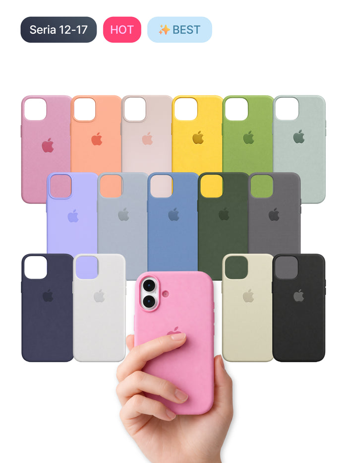 [iPhone 12~17] Silikonowe etui z pełną osłoną